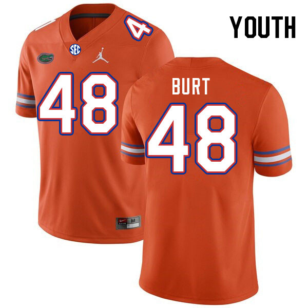 Youth #48 Gannon Burt Florida Gators College Football Jerseys Stitched Sale-Orange